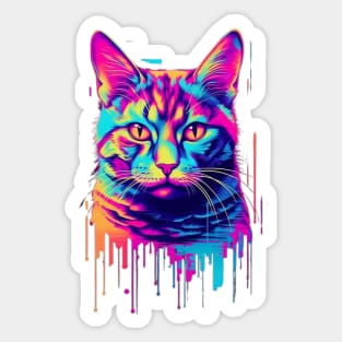 Paint drip Cat Sticker